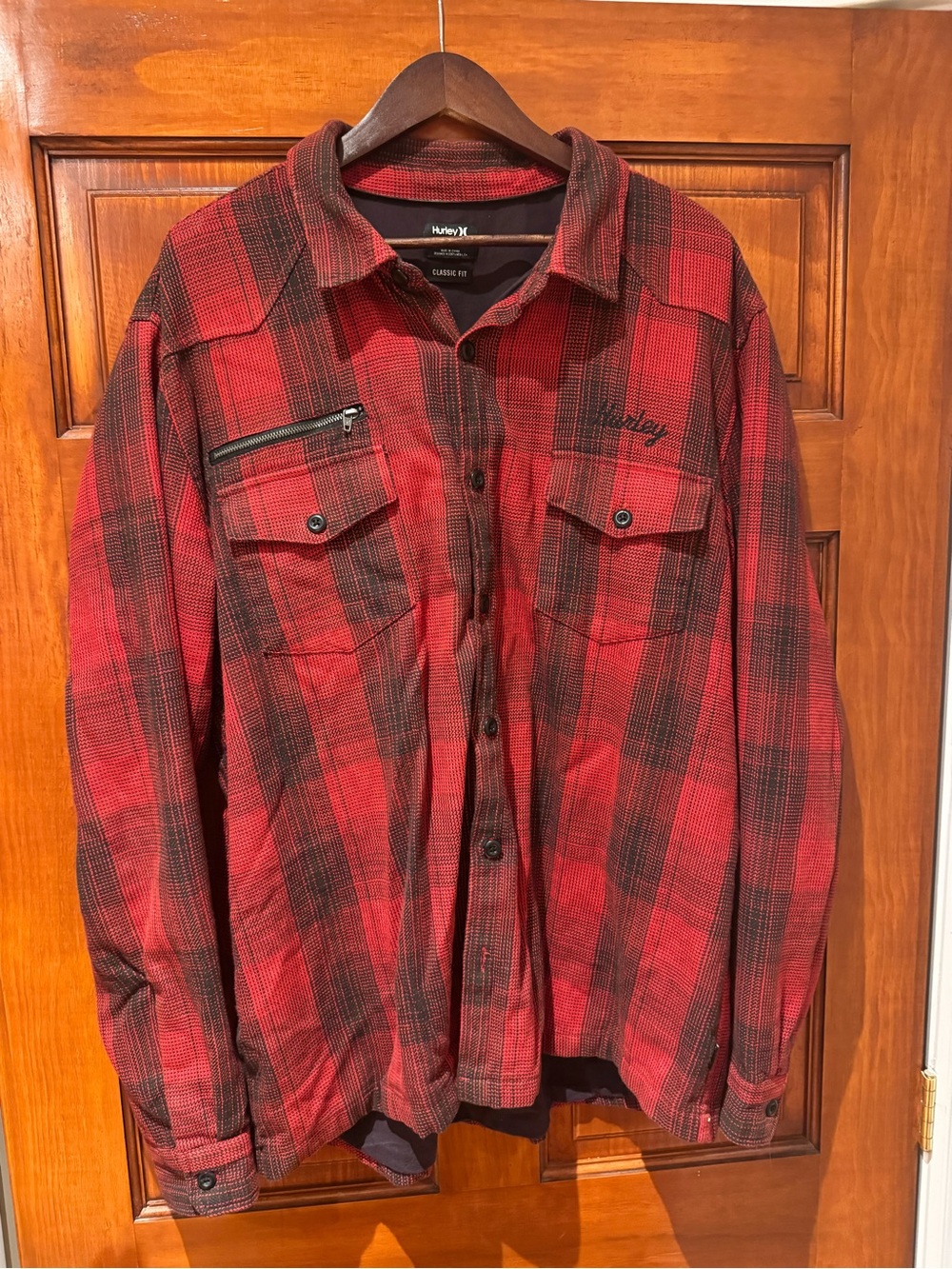 Hurley Red and Black Plaid Shirt - Classic Fit